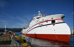 El Argos Berbes recientemente concluido en el astillero de Nododa en Galicia, perteneciente a Orion Fishing Company, una t venture entre el Grupo Argos de Falklands y la Armadora Pereira de Vigo