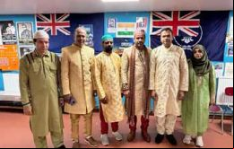 Los organizadores de la celebración, Syed Vasim, Khalid Raza, Mohammed Azharuddin, Syed Saleem, Abbas Ali Hydari, Zareen Hydari 