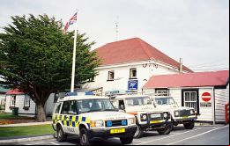 La estación de Policía de las Falklands, en la capital Stanley  