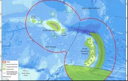 El mapa mostrando la incrementada zona MPA en torno a Georgia del Sur  (Foto GSGSSI)       