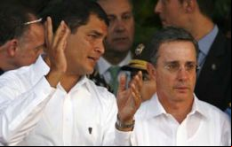 Las relaciones entre los presidentes de Ecuador, Rafael Correa, y Colombia Alvaro Uribe, mejoran.
