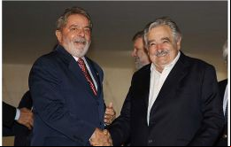 Lula de Silva recibe al Pte. Mujica en Itamaraty