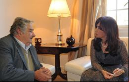 Mujica y CFK durante la reunión en la residencia de Olivos