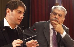 Axel Kicillof y Julio de Vido durante el anuncio