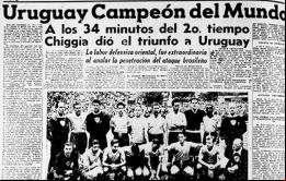  En la Copa de 1950 Uruguay se impuso a Brasil en la final por 2 a 1