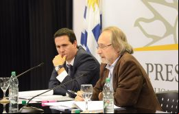 Cánepa y Calzada haciendo el esperado anuncio