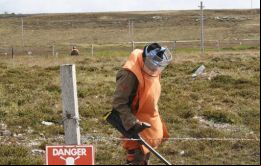 En los veranos de 2010 y 2012 se realizaron tareas de desminado, pero aún se estima quedan unos 18.000 explosivos  