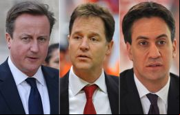 En un documento escrito, Cameron, su aliado Clegg, y el jefe laborista, Ed Miliband, se comprometen en El Juramento