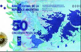 El billete en su anverso tiene como imagen central el mapa del archipiélago y un segundo de Latinoamérica y el Caribe alude al apoyo recibido por esos países
