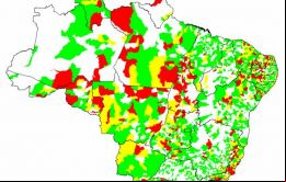  La región noreste, de las más pobres, concentra el mayor número de municipios en riesgo (171), seguido por el sudeste (54), donde se ubican los estados más ricos