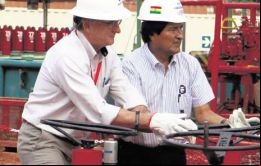 El anuncio fue hecho en un acto junto al pozo Margarita 7, con participación de Evo Morales y el presidente de Repsol, Antonio Brufau