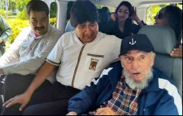 El padre de la revolución junto a Evo Morales que lo considera el abuelo sabio y el presidente venezolano Nicolás Maduro