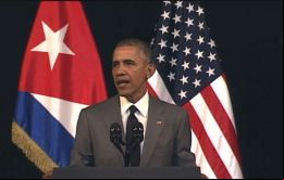 Vine aquí a dejar atrás los últimos vestigios de la Guerra Fría. Vine aquí extendiendo la mano de la amistad al pueblo cubano, afirmó Obama