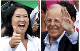 Keiko, 41, tiene una diferencia mínima estadísticamente, sobre su rival, el ex ministro de Economía y ex funcionario del Banco Mundial, Kuczynski, 77.