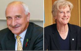  Los legisladores electos de las Falklands, MLA Mike Summers y MLA Phyl Rendell