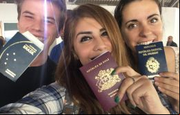 Augusto Neubauer de Brasil, Maritza Cárdenas de Pto. Natales Chile y María Romina Dominzain de Uruguay