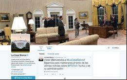 ¡Hola! ¡Bienvenidos a @LaCasaBlanca! Sígannos para mantenerse al tanto de las últimas noticias sobre @POTUS Trump y de su istración!, 