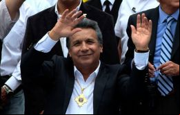 Lenin Moreno, del oficialista movimiento socialista Alianza País, obtenía un 38,26% de los sufragios válidos