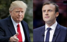 Felicidades a Emmanuel Macron por su gran triunfo hoy como próximo presidente de Francia ¡Estoy impaciente por trabajar con él!. escribió Trump