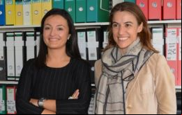 Las visitantes: la Directora de la Autoridad del Puerto, Beatriz Colunga y la Jefa del Departamento de Desarrollo Ana Ulloa