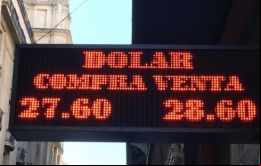 En la plaza cambiaria oficial, el dólar subió setenta centavos, hasta los 28,60 pesos por unidad, marcando una depreciación del peso del 2,50 % en una sola jornada.