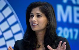  Gopinath sustituirá a Maurice Obstfeld, quien ocupaba el cargo desde 2015, y será la primera mujer en dirigir el prestigioso Departamento de Investigación del Fondo