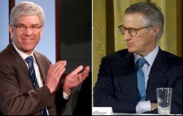 Nordhaus, de 77 años (derecha) y Romer, de 62: premiados por innovaciones relacionadas al cambio climatico e integrar tecnologías en el análisis macroeconómico.