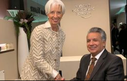 Lenín Moreno habló con la directora gerente del FMI, Christine Lagarde, durante el Foro Económico Mundial en enero