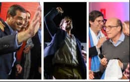 El ex intendente de Montevideo, Daniel Martínez (derecha), el senador Luis Lacalle Pou (centro) y el economista liberal Ernesto Talvi (izquierda): los tres candidatos a la presidencia de Uruguay