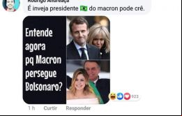 El sábado se publicó en Facebook un montaje fotográfico de las dos parejas junto a la pregunta: ¿Ahora entiendes por qué Macron persigue a Bolsonaro