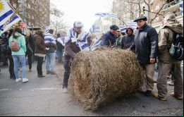 La movilización se vio interrumpida al intentar trasladarse hacia la sede del poder Ejecutivo. Foto: Sebastián Astorga