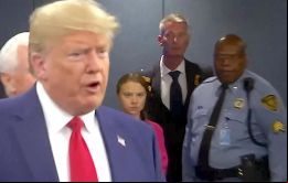  Thunberg y Trump se cruzaron brevemente durante la cumbre de la ONU sobre el clima donde el mandatario hizo una aparición sorpresa de unos minutos