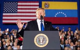 A través de su perseverancia y coraje, Venezuela conseguirá una verdadera independencia. Mi gobierno siempre estará en contra del socialismo, dijo Trump