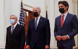 Fue la primera reunión de Tres Amigos en cinco años, luego del distanciamiento de Trump.