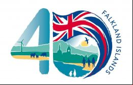 El escudo y lema dedicado a los 40 años de la Liberación de las Falklands 