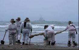 Los trabajadores habían estado limpiando las playas sin el equipo de protección adecuado.