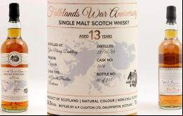 Simon Mercer hizo que se elaboren 255 botellas de whisky, cada una con etiquetas numeradas y firmadas por el gobernador y los comandantes militares