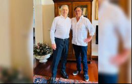 Petro y el ex jefe de la Organización de Estados Americanos (OEA) Gaviria se reunieron en Florencia, Italia. 