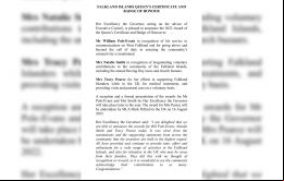 La Lista anunciada por la Gobernadora Alison Blake CMG incluye tres personas, dos de las Islas y una del Reino Unido quien vela por Isleños internados en la metrópoli
