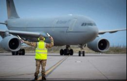 El aeropuerto internacional de MPC, donde arriban aviones comerciales y el puente aéreo desde Inglaterra (Foto BFSAI)