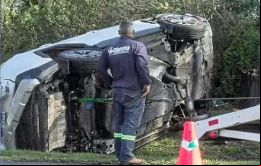 El vehículo en el que viajaba Delgado volcó probablemente debido a la fuerte lluvia que caía en el momento del accidente
