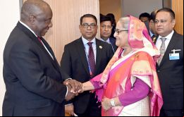 La nota se presentó tras una reunión entre Hasina y Ramaphosa en Ginebra